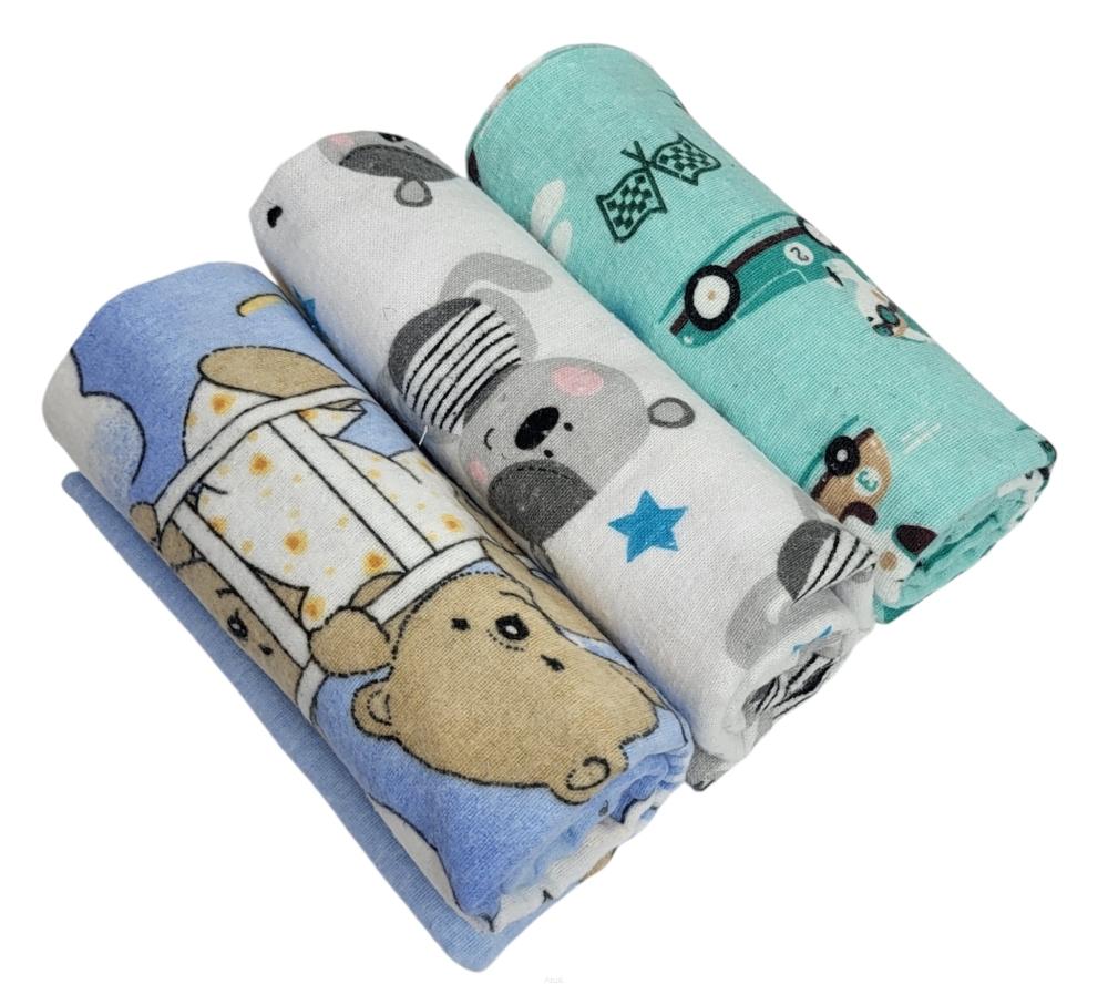 Flannel Diapers, Set of 3 (E)