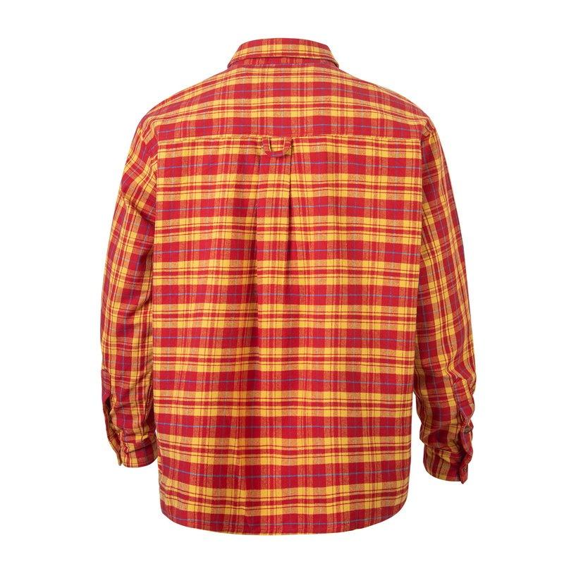 EastRogue American Retro Flannel Check Button-up Loose Long-sleeved Unisex Shirt