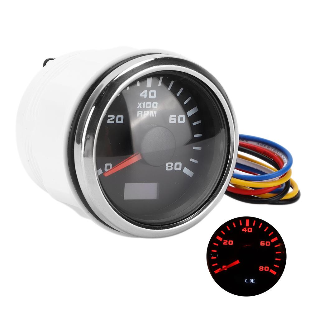 52mm Marine Pointer Tachometer Gauge Red Backlight   for Motorcycle Car Truck Boat Gasoline Engine 932V