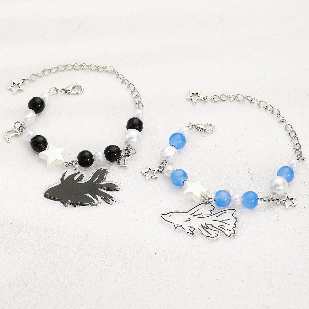 Unique Tropical Fish Pendant Bracelet Charming Star Charm Bracelets Adjustable Handchain for Women Jewelry Gift