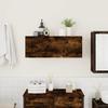 Bathroom Wall Cabinet Smoked Oak 80 X 25 X 30 Cm Particleboard