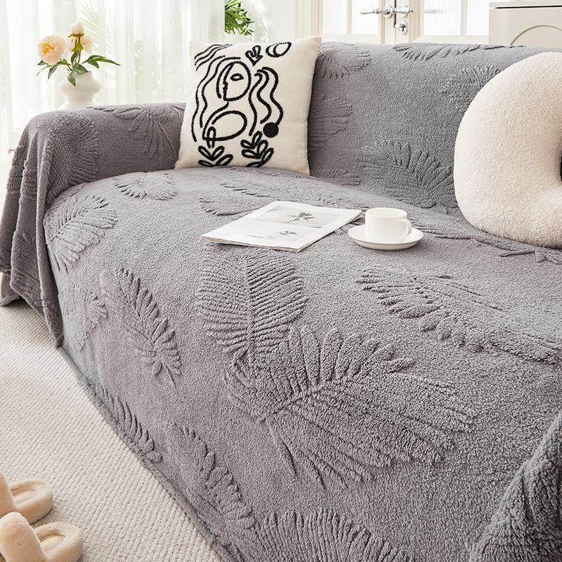 Shu Bomull Fløyel Tredimensjonalt Preget Sofahåndkle Fullt Dekke Klut Ins Stil Vinter Varmt Sofatrekk Altomfattende Universelt Dekke Teppe