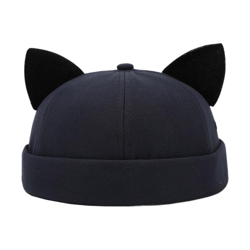 Coole schirmlose Mütze Stand Skullcap Mütze 3D Kätzchenohr für Street Shooting