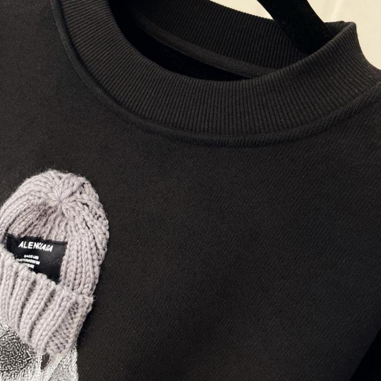 Damenmode Lockeres Bären-Sweatshirt Lässig Plus Fleece Dreidimensionale Dekoration Top