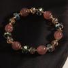 Sommer Erdbeerquarz Perlenarmband für Damen - Modischer Live-Stream-Stil mit floralen Perlen