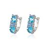 European and American Light Luxury Sea Blue Zircon Earrings for Women - Cross-border Design Jewelry