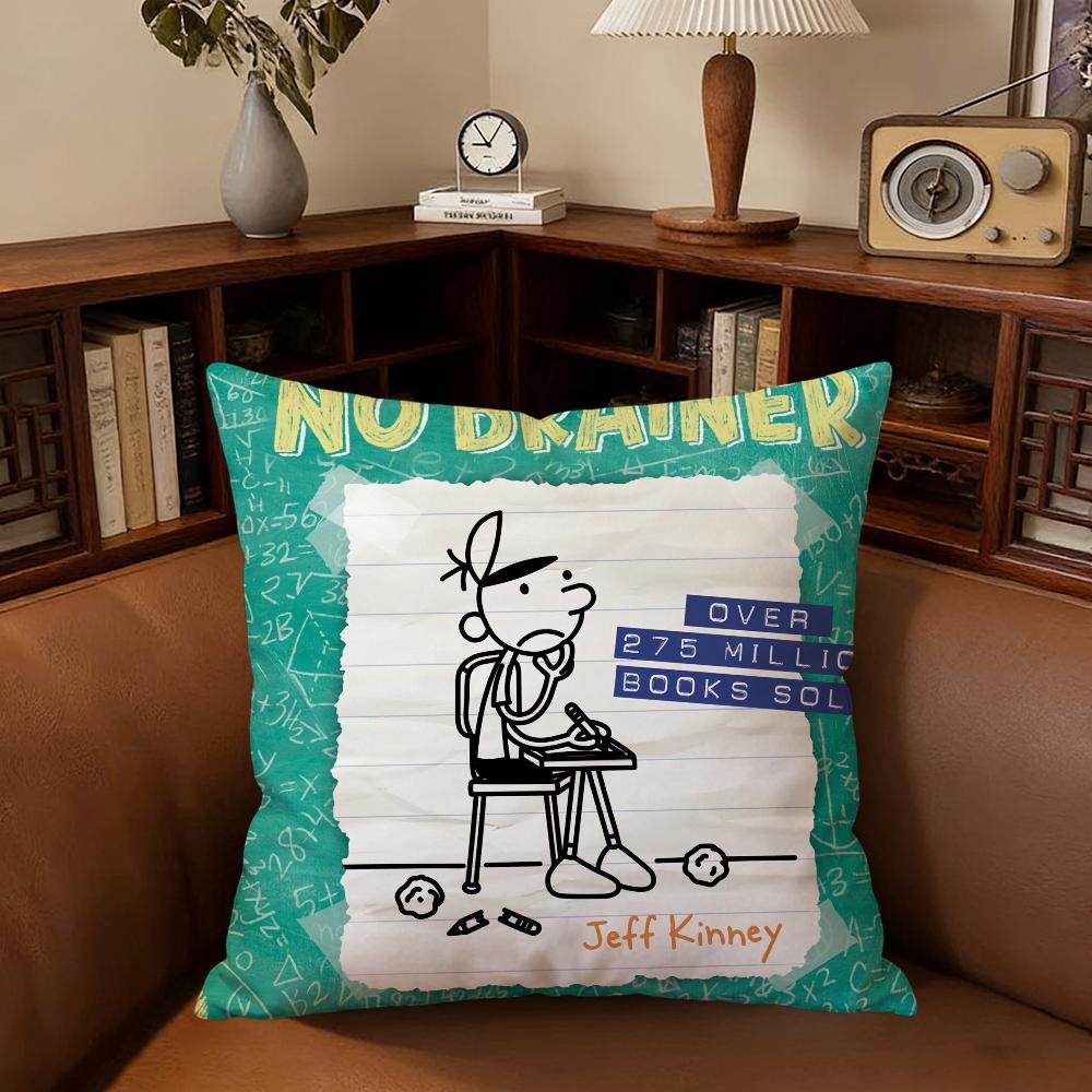 D-Diary Cute W-Wimpy Kid Cushion Cover For Pillow Printing Sofa Decoration Home Car Room Coffee Shop Office Nordic Simplicity