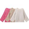 Oversize Knit Pullover Women Casual Lazy Round Neck Kink Solid Sweater Female 2024 Autumn Winter Loose Sleeves Knitwear Lady