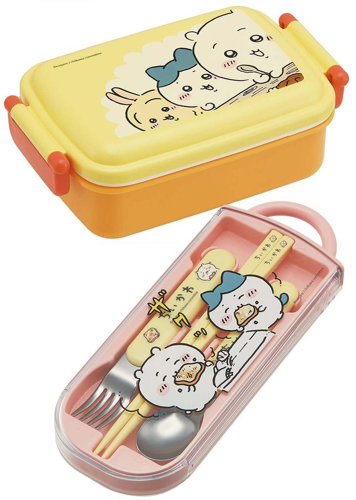 Skater Bento Trio Set by for Made In (Chopsticks, Spoon, Fork) Chiikawa, Kids, Antibacterial, Easy-Open Slide-Open, Japan, TACC2AG-A