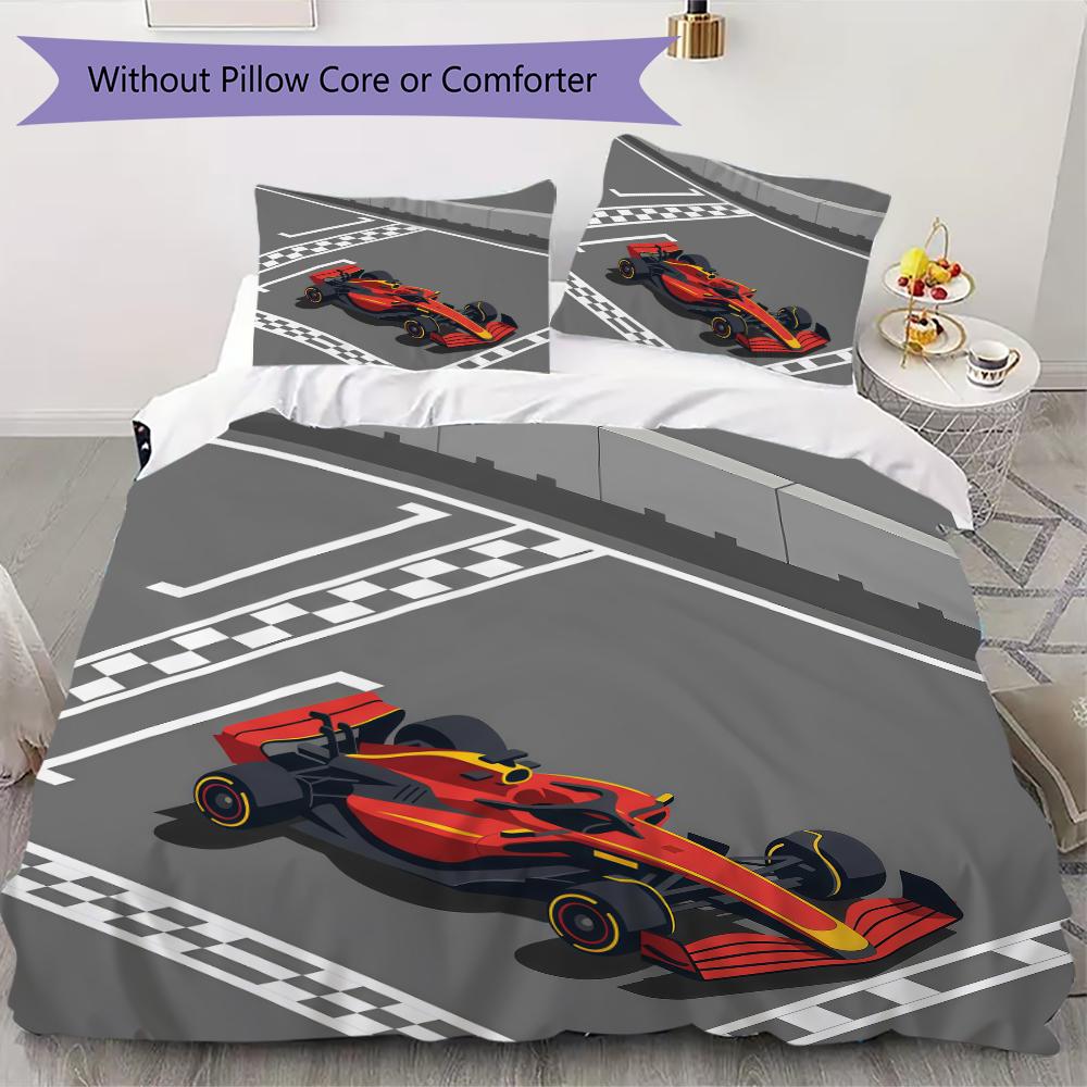 Checkerboard Racing Pattern Bedding uilt Set uilt Cover Pillowcase Home Decoration Birthday Gift (1 * duvet cover + 2 * pillowcase without core)