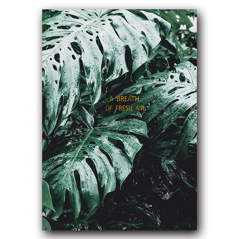 

Скандинавские креативные английские листья, зеленые растения, холст, живопись, искусство, абстрактный принт, плакат, картина, настенное украшение для гостиной, кабинета 21x30cm No Frame