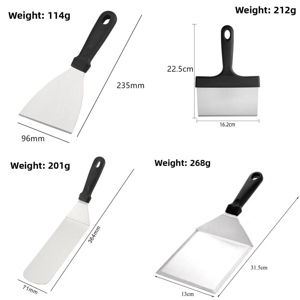Stainless Steel Steak And Pancake Spatula With Long Handle For Home Kitchen Cooking