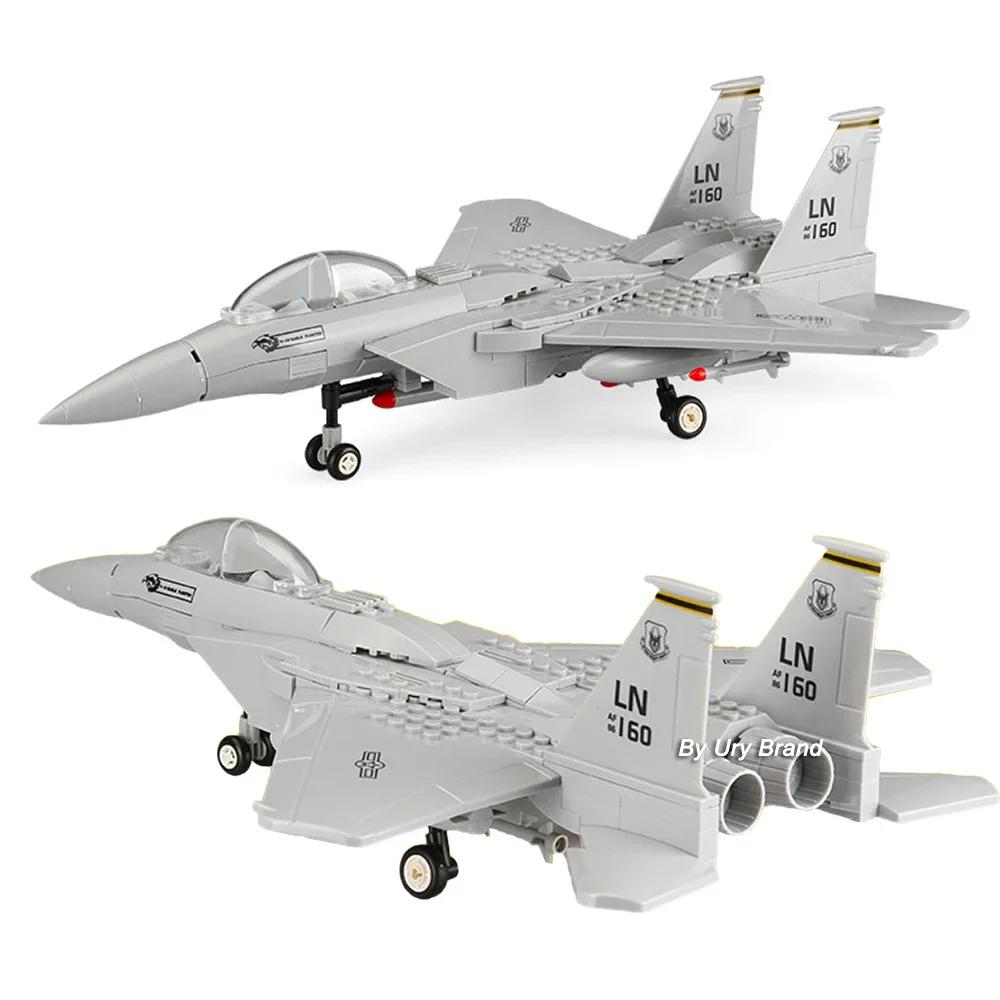 Ww2 Military Army Avion Plane Jet Warcraft J-15 Eagle Fighter Morden Warplane Sets Aircraft Models Building Blocks Toys For Boys