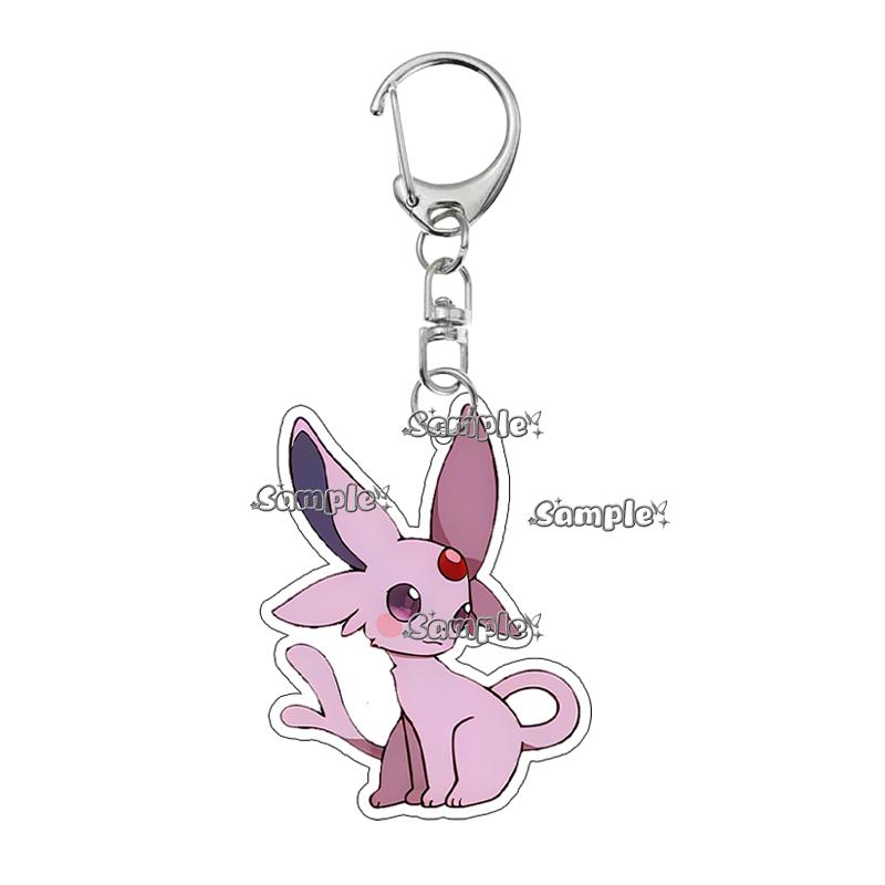 PKM Umbreon Jolteon Glaceon Vaporeon Eevee Anime Cartoon Accessory Acrylic Keychain Backpack Decoration Charm Pendant Gifts Toys