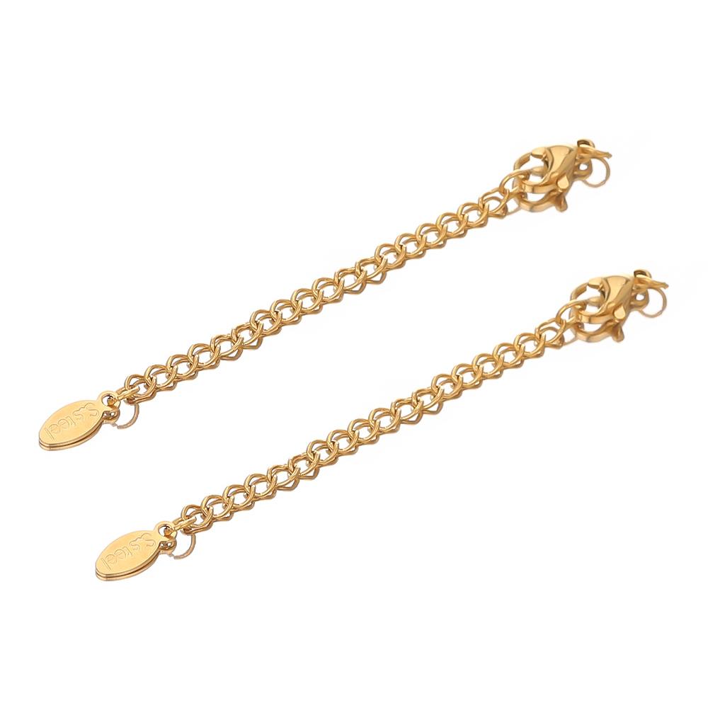 10pcs Stainless Steel Extension Extended Tail Chains Lobster Clasps Connectors DIY Jewelry Making Findings Bracelet Necklaces