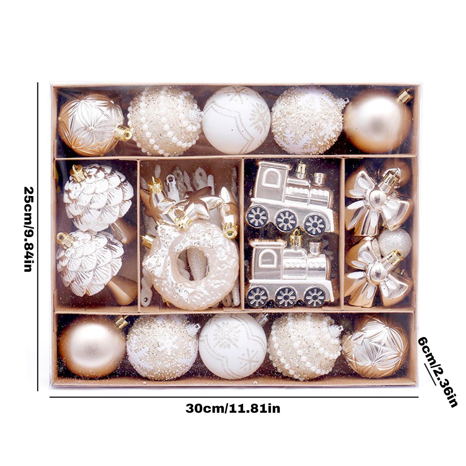 

Рождественские украшения, Набор расписных рождественских шаров, Подвеска на елку, 45 шт., Украшения для рождественской елки One Size