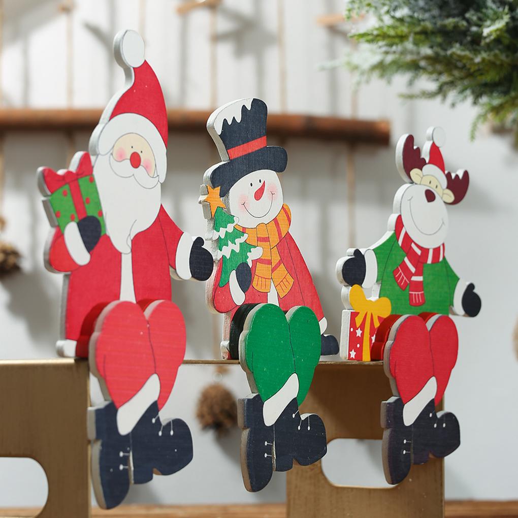 Wooden Pendants Sitting Christmas Doll Ornaments Christmas Party Decorations Xmas Tree Ornaments