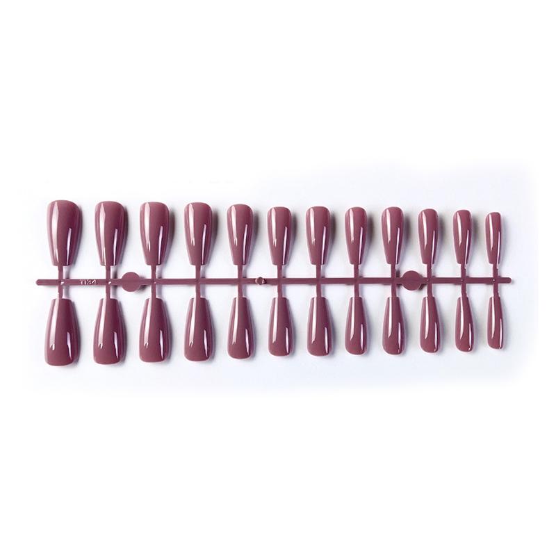 

24 шт./компл. DIY быстрые ногти, однотонные глянцевые длинные балетные накладные ногти, разноцветные полоски, готовая одежда, дизайн ногтей