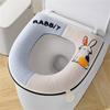 New Autumn and Winter Home Cartoon Toilet Cover Plus Velvet Toilet Seat Cover Thickened Zipper Cartoon Toilet Mat To Protect Pre