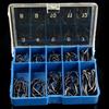 100Pcs #3-#12 Silver Black Gold Freshwater Fishing Hooks Carbon Steel Carp Fishhooks Barbed Hooks Kit Fishing Tackle Accessories