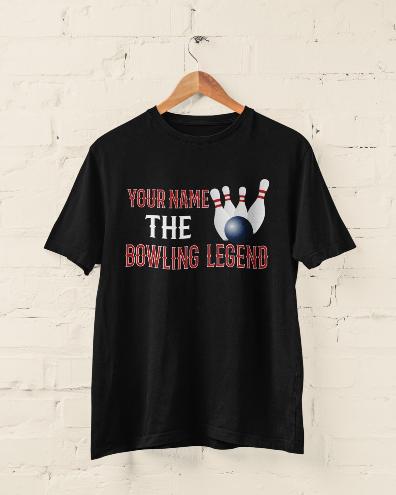 Personalized Bowling Legend T-Shirt: Ten Pin Player Gift M