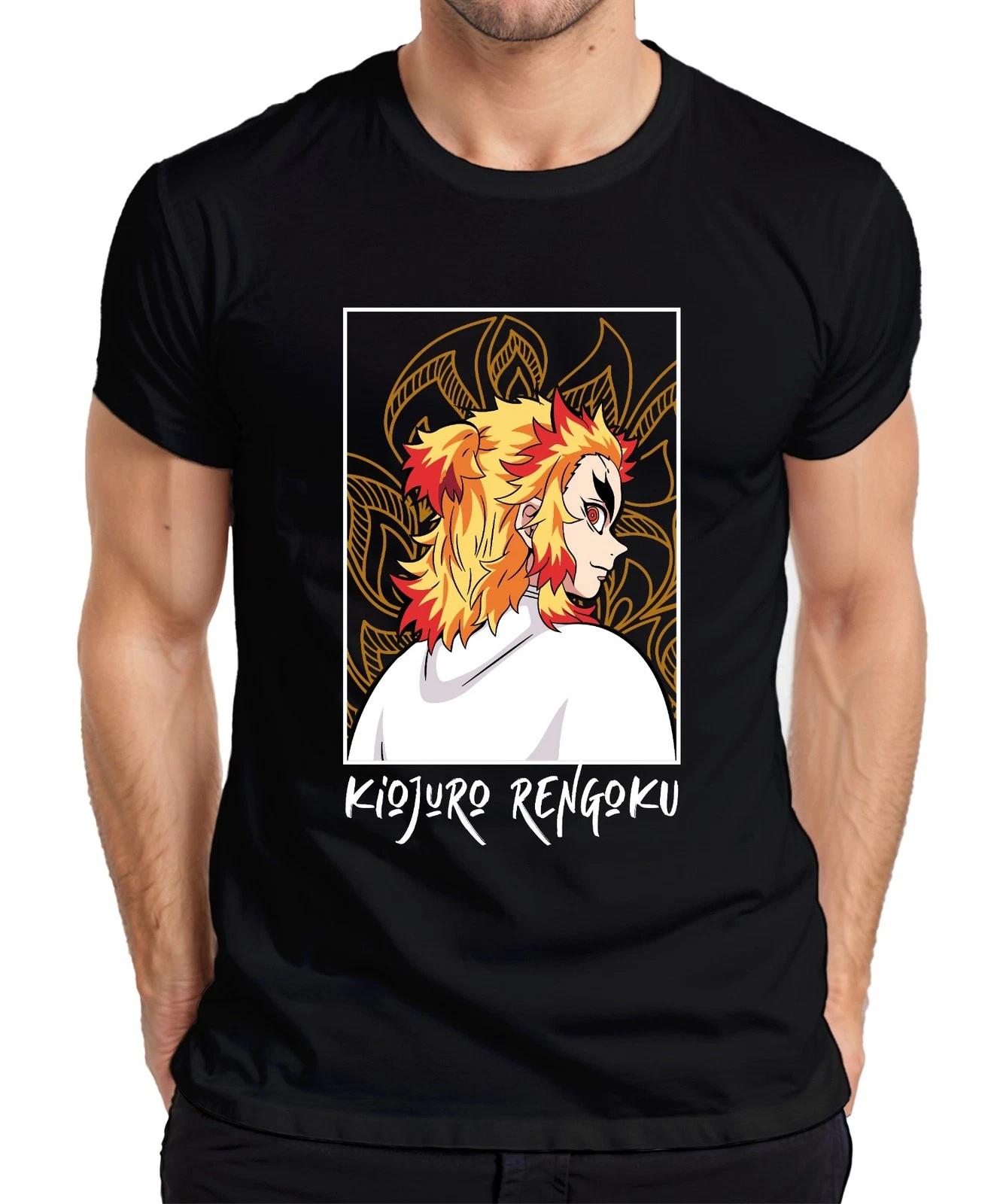 Kyojuro Rengoku Demon Slayer Flame Hashira Anime Geschenk Samurai Herren T-Shirt L