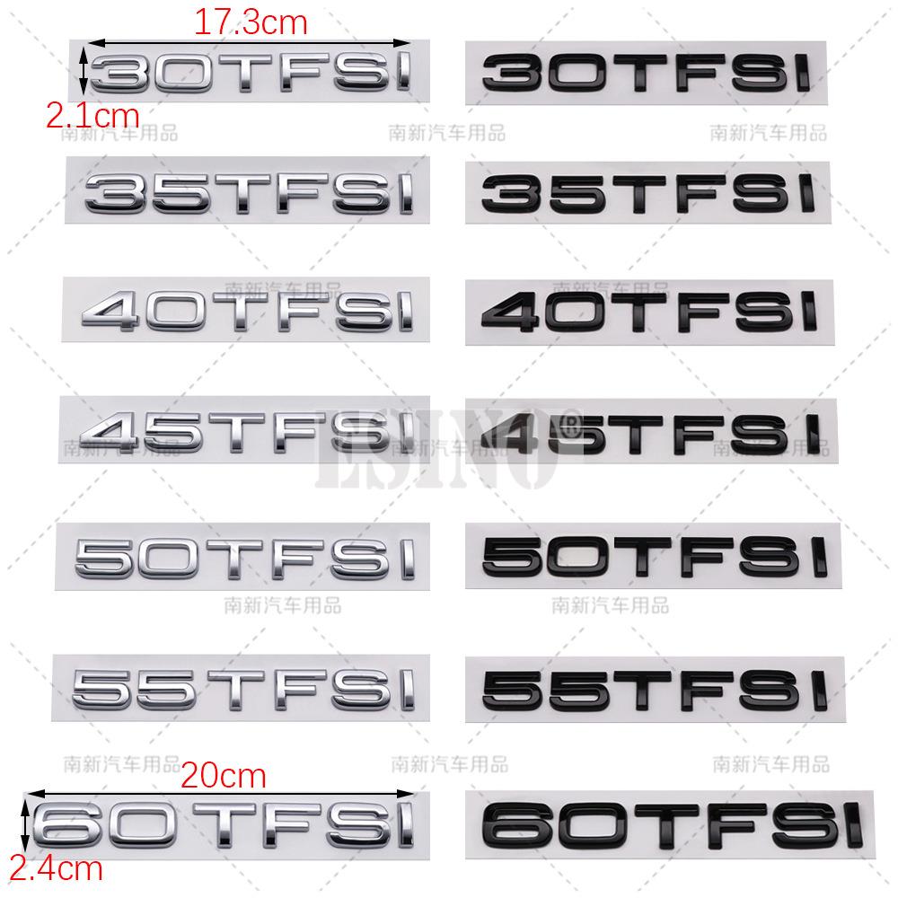 30 35 40 45 50 55 60 TFSI ABS Emblema Adesivo Adesivo Decalcomania per Bagagliaio Posteriore per Audi A4 A5 A6 A7 A8 Q3 Q5 Q6 Q7 Q8