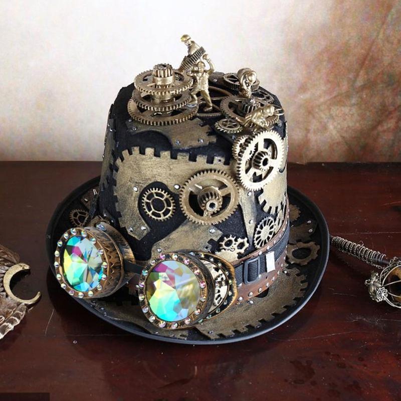 Kaleidoscope Goggles Steampunk Goggles Glasses Halloween Cosplay Party Costume Accessory Psychedelic Raves Goggles