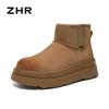 ZHR is velvet and thickened snow boots for women, warm and waterproof thick-soled cotton shoes for winter women's shoes.