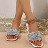 Summer Bow-shaped Rhinestone Fashionable Flat-bottomed Flip-flops