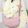Korean Style Corduroy Shoulder Bag Cotton Cloth Canvas Handbag Solid Color Shoulder Bag  Women