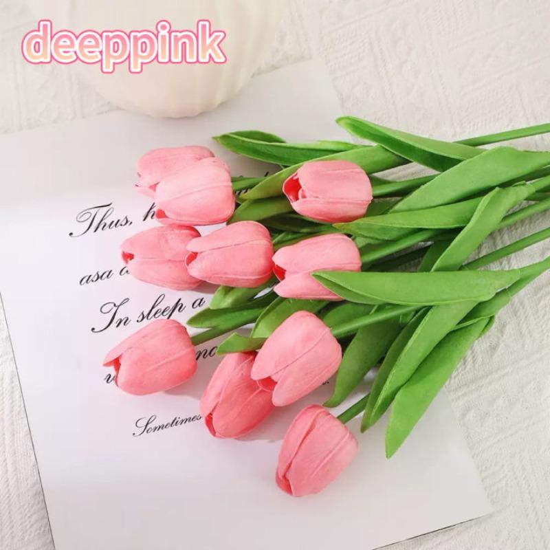 Tulip Flowers Artificial Tulip Bouquet PE Foam Fake Flower for Wedding Ceremony Decor Home Garden Bouquet Decorations
