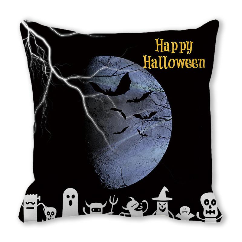 Home Decor Happy Halloween Cushion Cover Pumpkin Print Decorative Pillowcase Demon Cushion Cover 45x45cm Funda De Almohada