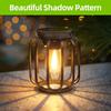 2 Pack Solar Powered Outdoor Pendant Lights, Hanging Metal Lanterns, Modern Metal Solar Pendant Lights with Hooks for Garden Use, Warm Light Lanterns