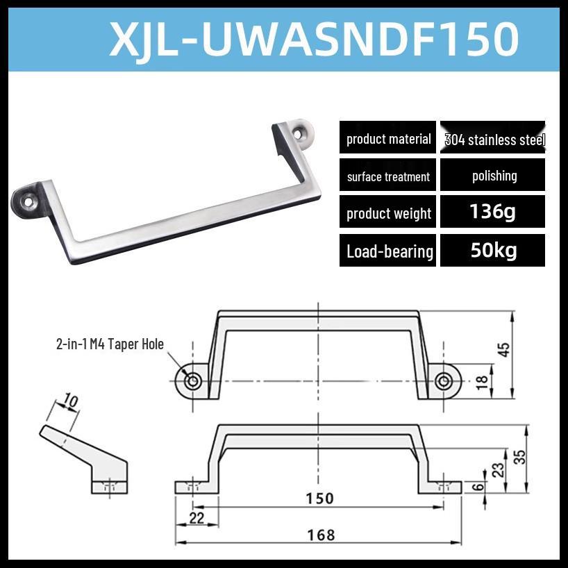304 Stainless Steel Heavy-Duty Bow-Shaped Surface-Mounted Door Handle