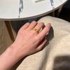 Ancient gold pumpkin head ring fashionable retro light luxury index finger ring opening adjustable jewelry