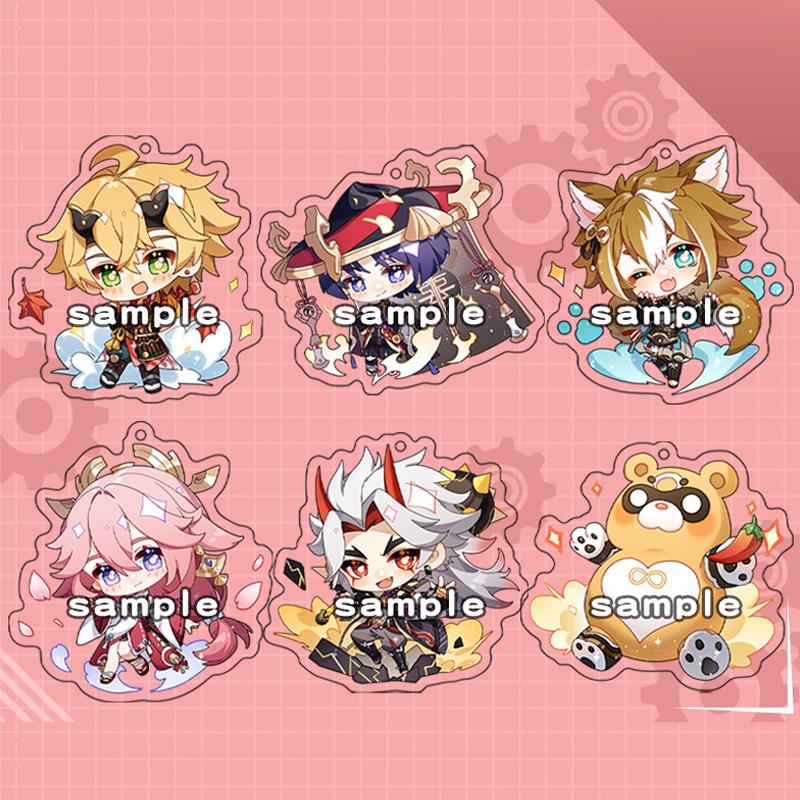 Cosplayer Introduction Character Keychain Buy 1Pc Game Genshin Cosplay Accessories Key Chain Pendant Cartoon ...