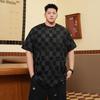 150Kg Large Size Men'S Summer Checkerboard Short-Sleeved T-Shirt Trendy Brand Loose Fat Fat Plus Casual Half-Sleeved Shirt