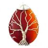 Tree of Life Wrap Pendant In Red Agate Carnelian + Chain 3,5cm