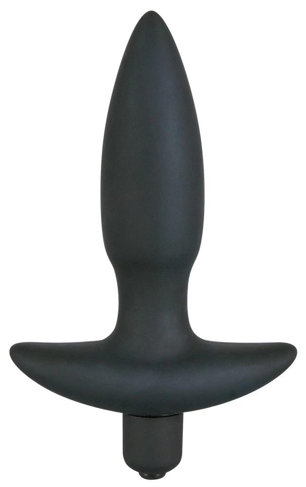 Vibrating Anal Plug with Handle Small (13cm) - Black Velvets