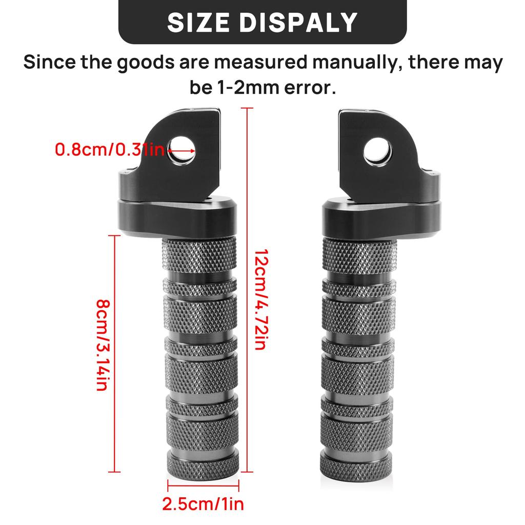 Motorcycle Front Pedal Footpegs in Silver Tone for Honda Non-Slip