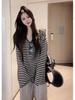 Tencel Linen Striped Loose Fit Women's Sunscreen T-Shirt