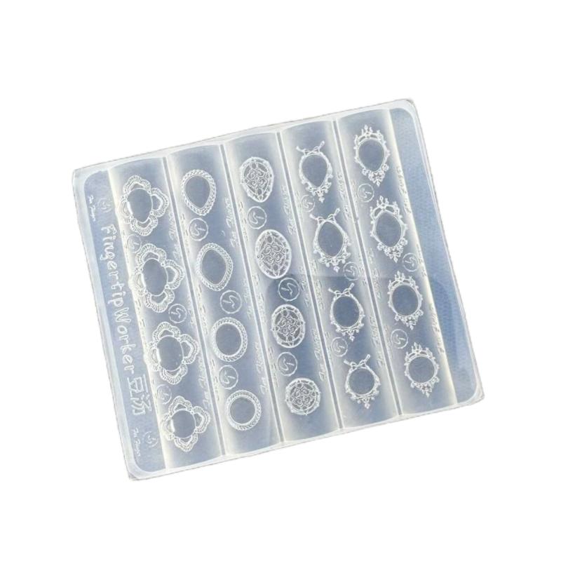 Gemstone Photo Frame 3D Transparent Nail Art Mold Silicone Carving Template Diy Nail Art Decorations Manicure Design Tools