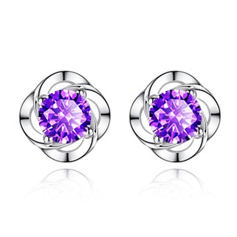 

Европейская и американская мода, блестящие и счастливые серьги с сокровищами цвета счастливой травы, разноцветные серьги с четырьмя листьями травы, вращающиеся серьги любви