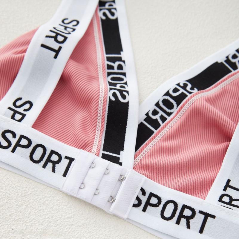 European Style Spring and Summer Threaded Letter Underwear Wrapped Chest Triangle Cup Tube Top Vest Sports Bra