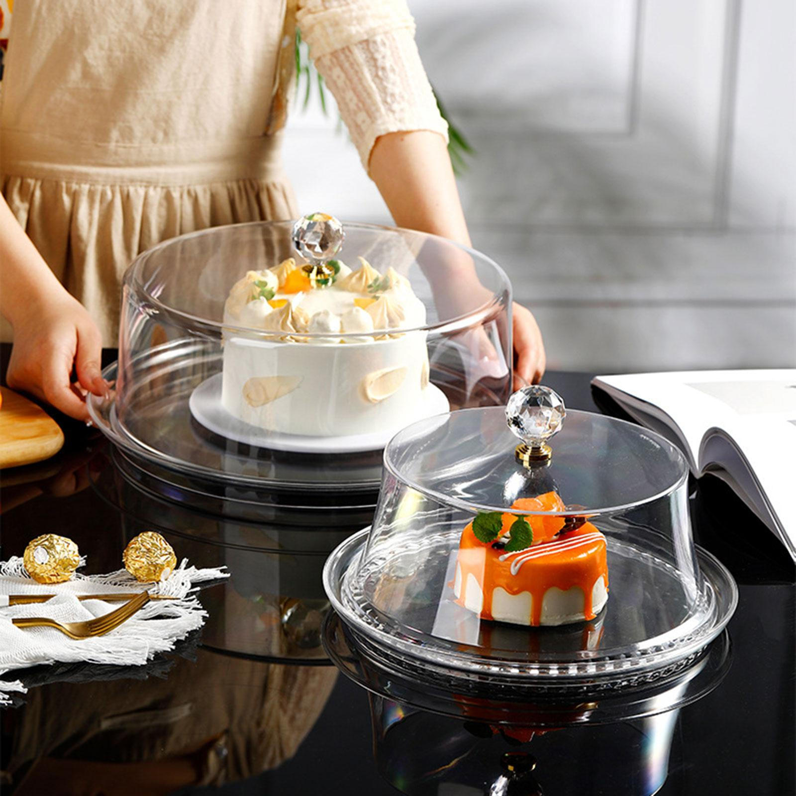 

Акрилова підставка для торта з куполоподібною формою для кондитерських виробів, тримачем для серверної тарілки 34X34X17cm