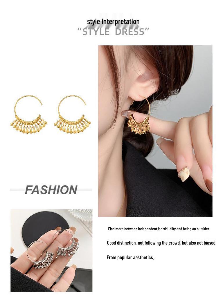 Elegant Light Luxury Real Gold-Plated Copper Stud Earrings - European & American Style for Women