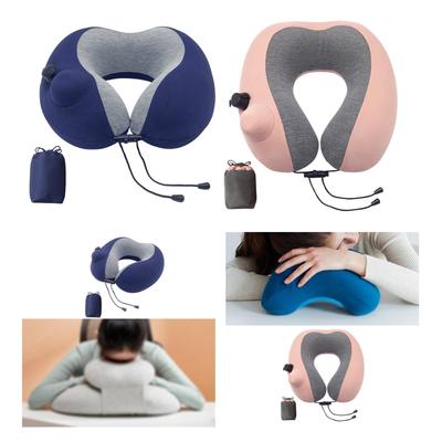 Inflatable Travel Pillow for Airplane Breathable U Shape Flying Inflatable Neck Pillow for Traveling Head Rest Pillow for Train