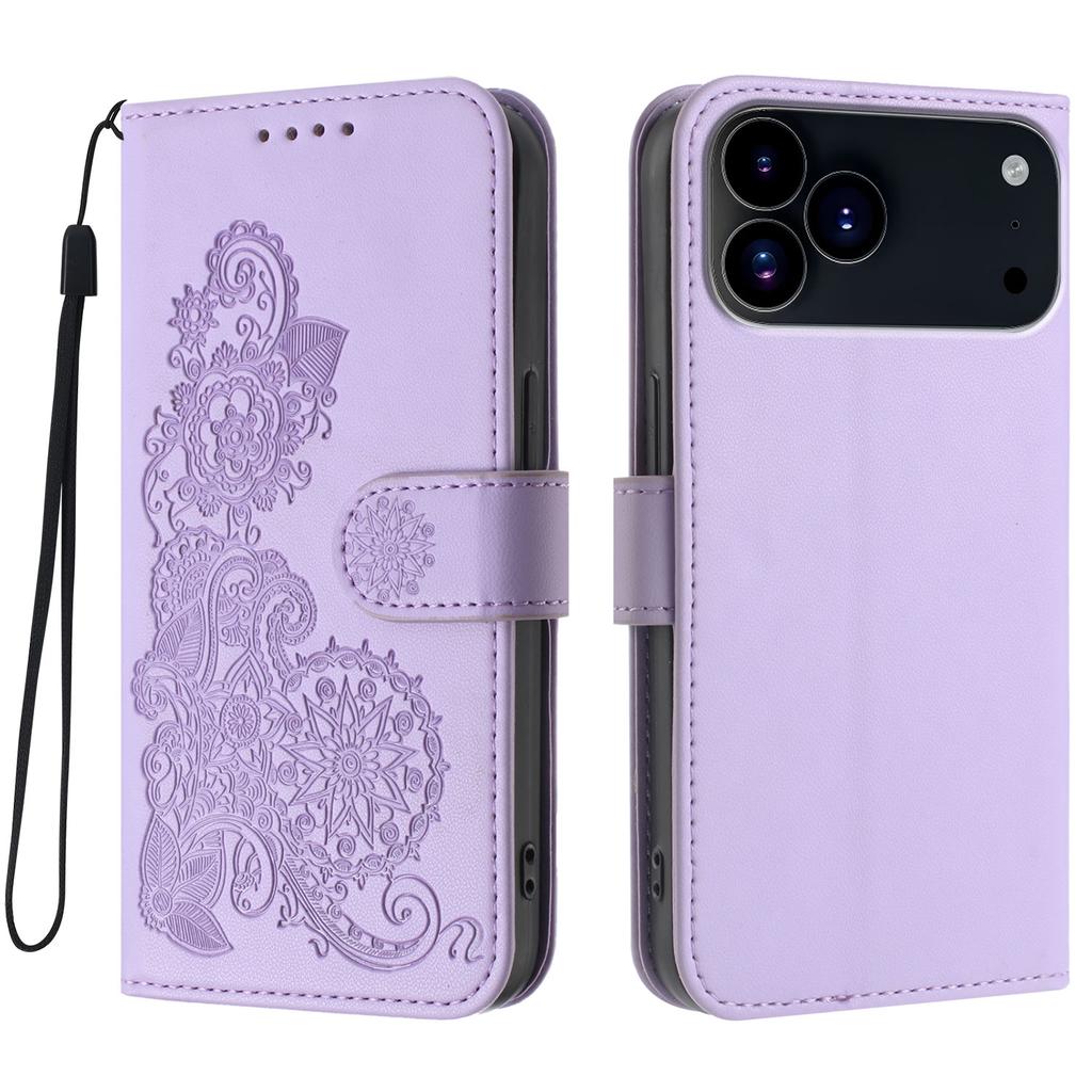 For iPhone 17 Pro Max Phone Cases Mandala Flower Leather Wallet Mobile Cover with Strap