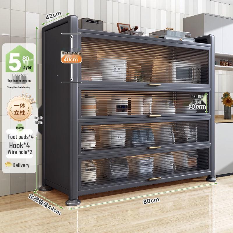 Étagère de Rangement Multifonctionnelle sur Pied et Buffet de Cuisine
